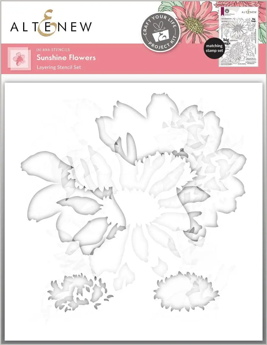 Craft Your Life Project Kit: Sunshine Flowers Layering Stencil Set (6 in 1)