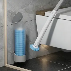 1pc Disposable Toilet Brush Sponge Replacement Head, Bathroom Cleaning Brush Set, No Dead Angles, Home Use, Throw Away Toilet Brush