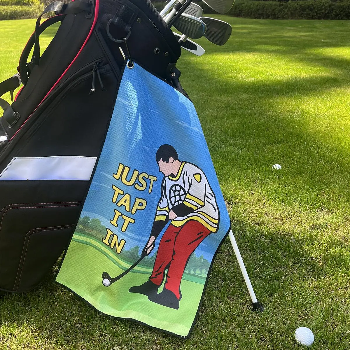 Happy Gilmore Golf, Funny Cool Golf Towel, Golf Supply, Large 16''x24'' Microfiber, Soft & Durable, Super Absorbent & Quick-Dry, Machine Washable, Perfect for Golf Bags, Fun Gifts for Men or Women, Golf Gift Accessory, Golf Accessories - BLUE