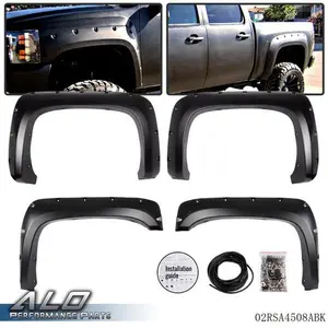 Pocket Rivet Style Fender Flares Fit For 2007-2013 Silverado 1500 2500HD/3500HD