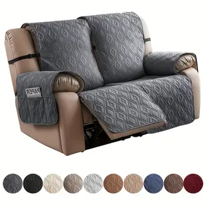 Waterproof Loveseat Recliner Cover, Non Slip Split Loveseat Covers for Reclining Loveseat with Elastic Straps, Washable Furniture Protector