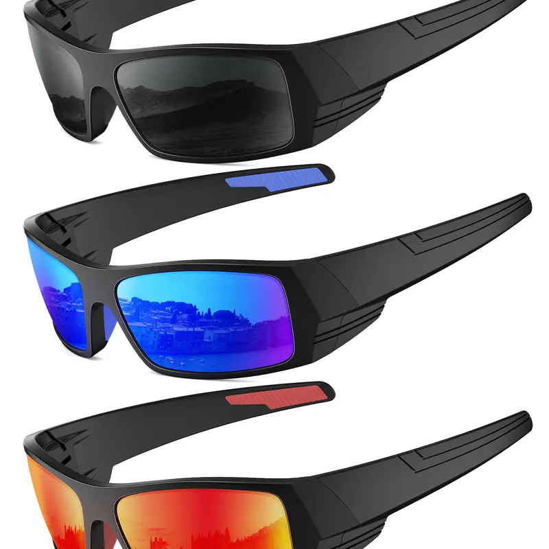 KALIYADI Male Polarized Sport Eyewear - 1.45" Lens Height, PC HD TAC Lenses, UV400 Protection, Silicone Anti-Slip Ergonomic Grip, Anti-Dust, Scratch-Resistant, Low-Profile Windproof MTB Sunglasses, Men's Accessories (QA123, Gift Box Included),sohochic