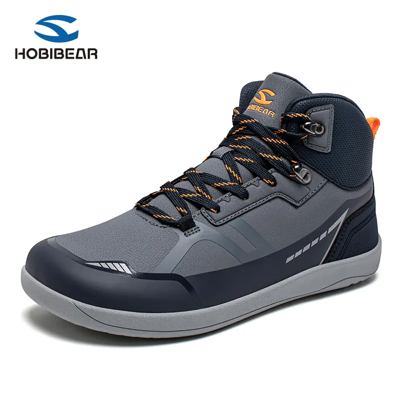 Hobibear Unisex Hight Top Wide Barefoot Boots for Mens Womens Hiking Outdoor Walking Shoes Anti-slip Trainer Sports Shoes Casual Sneaker