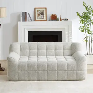 Compressed Boneless Sofa, 64.6″ Plococo Cloud Couch Loveseat, Velvet Upholstered, High-Density Foam, Cozy Deep Seat, Apartment Friendly, No Assembly, sofá comprimido para apartamento, silla, sillón, fácil de armar