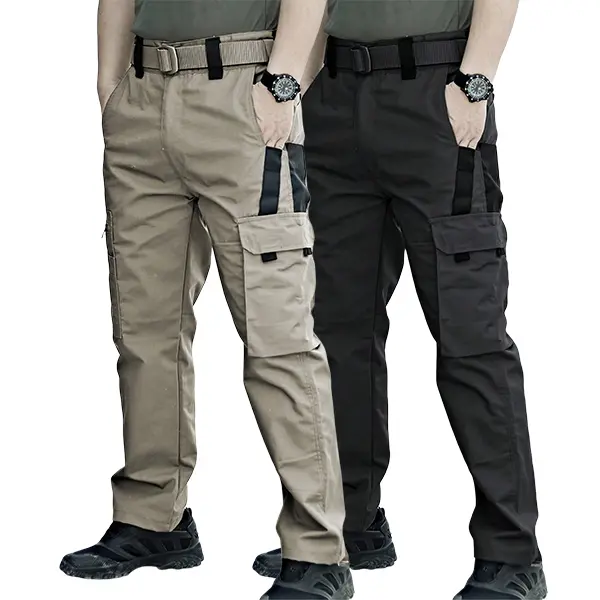 Men’s 2-Pack Multi-Pocket Tactical Cargo Pants – Durable Straight-Leg Functional Pants for Outdoor Hiking, Fishing, Commuting, Casual Wear, and Combat