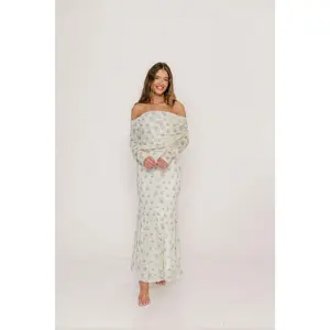 Azaleia Maxi Dress in Neutral Floral - Size up for Bump