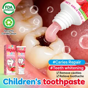 Natural Kids Toothpaste for Fresh Breath & Cavity Defense | With Herbal Mint Essence & Fluoride | Fights Bacteria & Keeps Mouth Fresh All Day | No Harsh Chemicals, Trusted by Parents | 60g Oral Brush Foam Foaming Gentle Radiant Whitening Brush Radiant