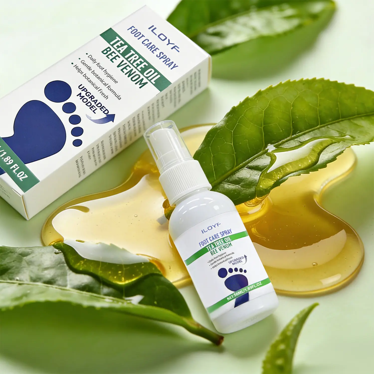 [Buy 1, Get 1 Free] Tea Tree Foot Spray Foot Care Spray for Odor Control Moisturizing Foot Spray Helps Keep Feet Fresh Dry and Comfortable Shoe Deodorizer Daily Foot Care - 56ML