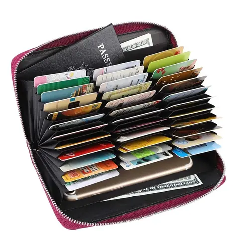 Latest Rfid Women's Multi-Function Wallet, Zipper Wallet Design, Multiple Card Slots, Large Capacity, Casual Style, Perfect for Holidays, Ideal Gift for Men，Suitable for Thanksgiving, Christmas, Valentine's Day