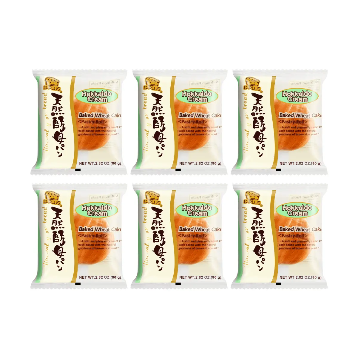 D-PLUS Hokkaido Cream Natural Yeast Bread - 6 Pieces, 2.82oz D-PLUS Hokkaido Cream Natural Yeast Bread - 6 Pieces, 2.82oz