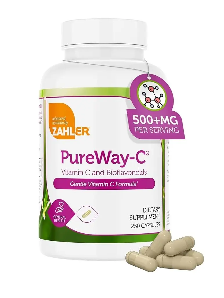 Zahler Vitamin C 500mg - Vitamin C Capsules with Bioflavonoids - Gentle on Stomach - Immune Support - Gluten Free Non-GMO VITC for Adults - Healthcare