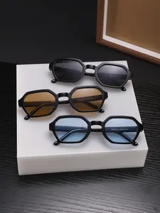 Men's Geometric Trendy Sunglasses Set, Classic Frame, Ultra-Light Design No Pressure, Casual Simple Style for Daily Outdoors Commuting