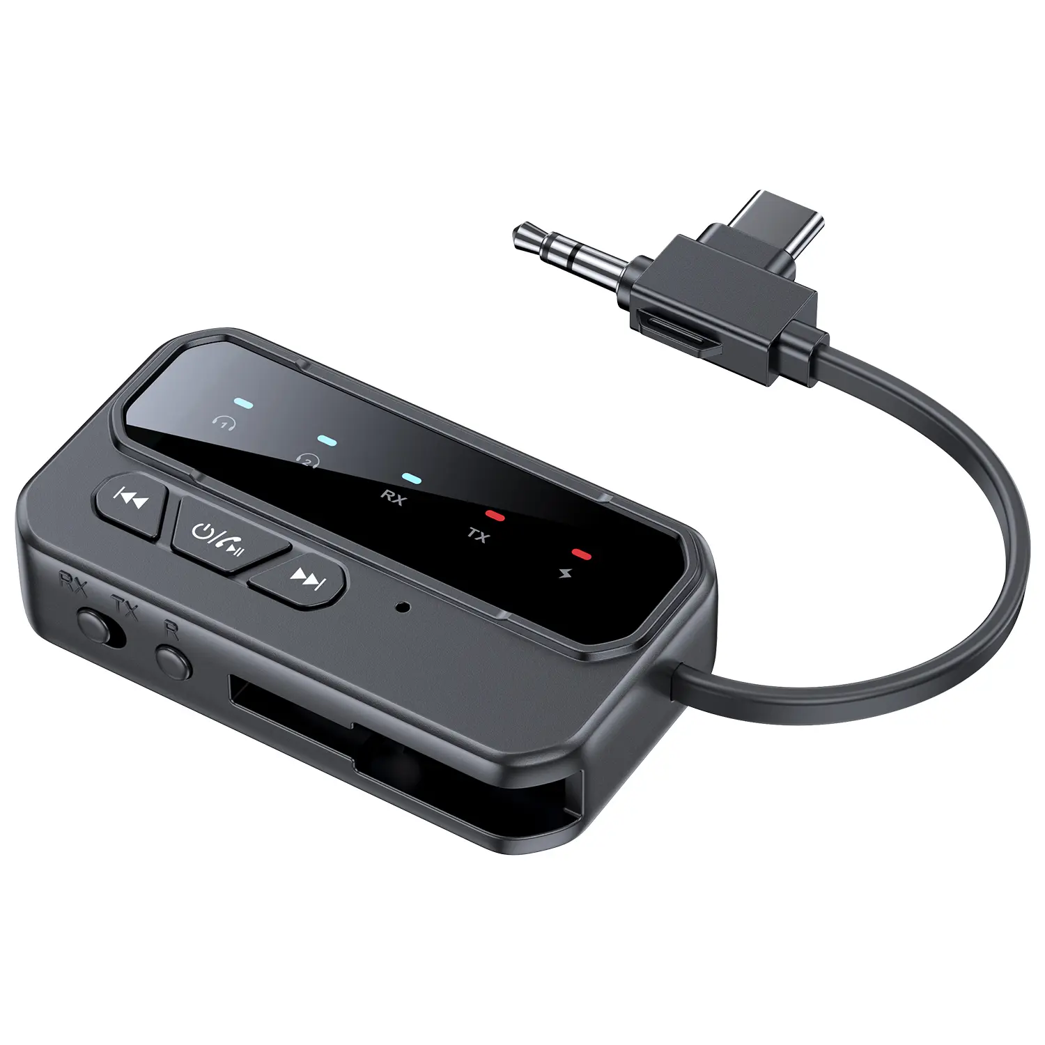 Bluetooth 5.4 Transmitter Adapter,Supports 2 AirPods/Headphone2-in-1 Bluetooth Transmitter Receiver with aptX Low Latency,Wireless Adapter for Flight,TV,Gym,Tablets Car Stereo