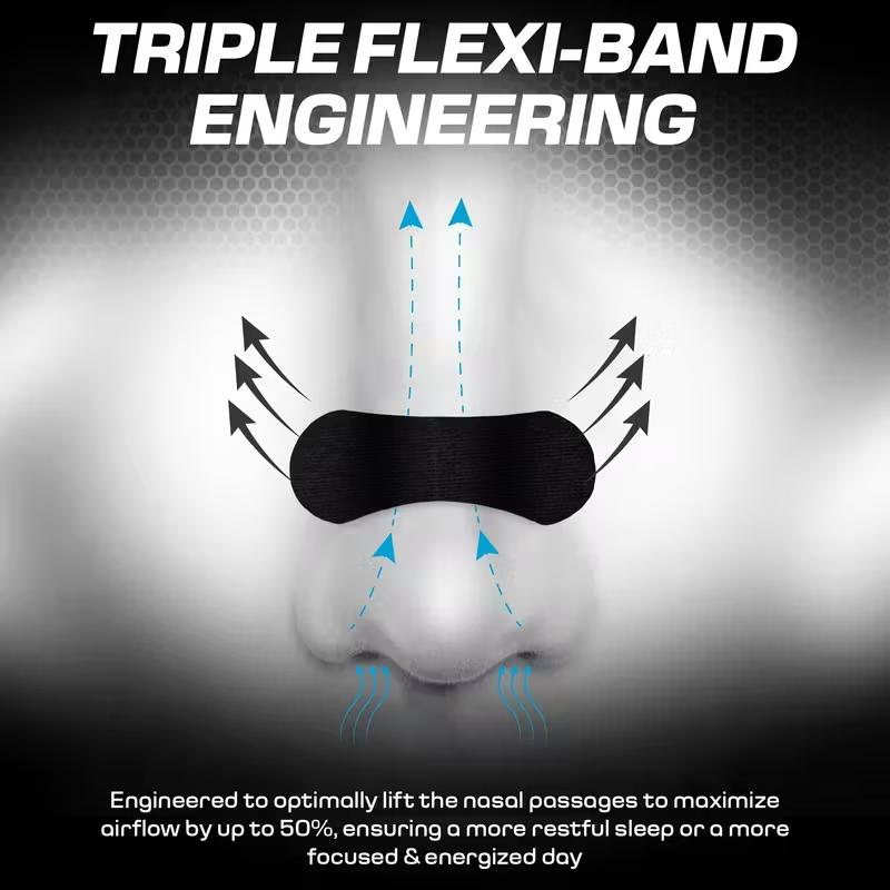 50pcs Nasal Strips for Sports & Sleep, Breathable Hypoallergenic Snore Prevention, Enhanced Wide-Style Adhesive for All Users