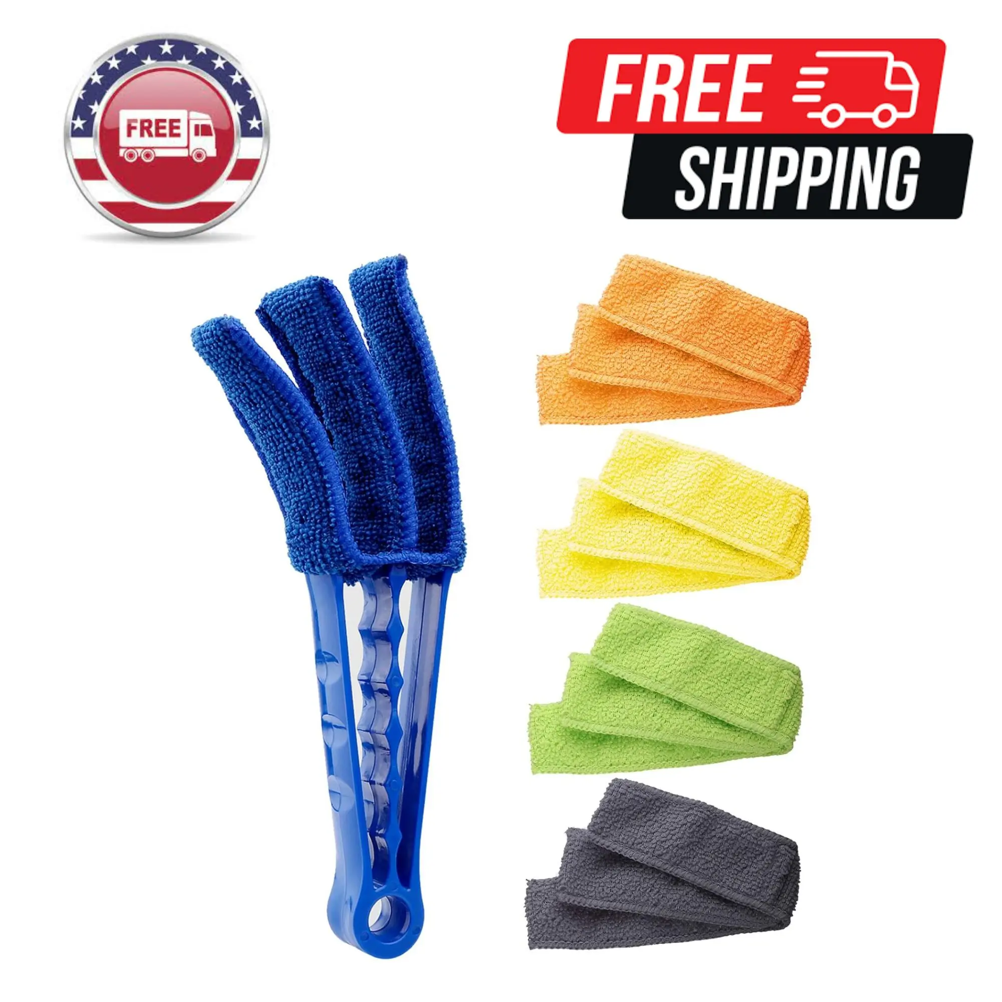 Window Blind Cleaner Duster Brush with 5 Microfiber Sleeves
