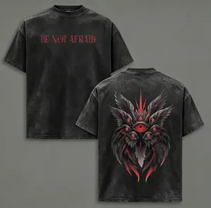 Be Not Afraid Seraphim Angel T-Shirt | Biblical Guardian Angel With Many Eyes | Christian Faith Vintage Washed Oversized Tee | Spiritual Warrior Shirt | Dark Angel Graphic Streetwear | Religious Apparel For Believers USA,funny graphic tee, good graphic