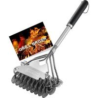 Manual barbecue grill cleaning brush
