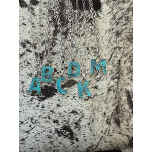 Turquoise Initial Necklaces