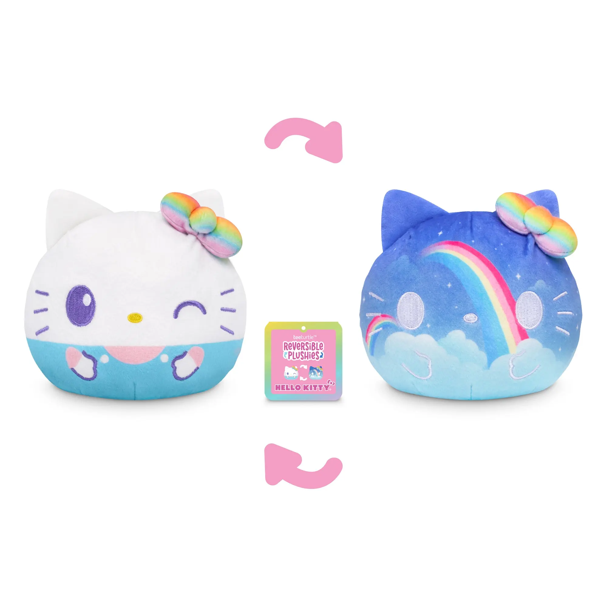 Rainbow Skies Hello Kitty 4" Reversible Plushie Rainbow Skies Hello Kitty 4" Reversible Plushie