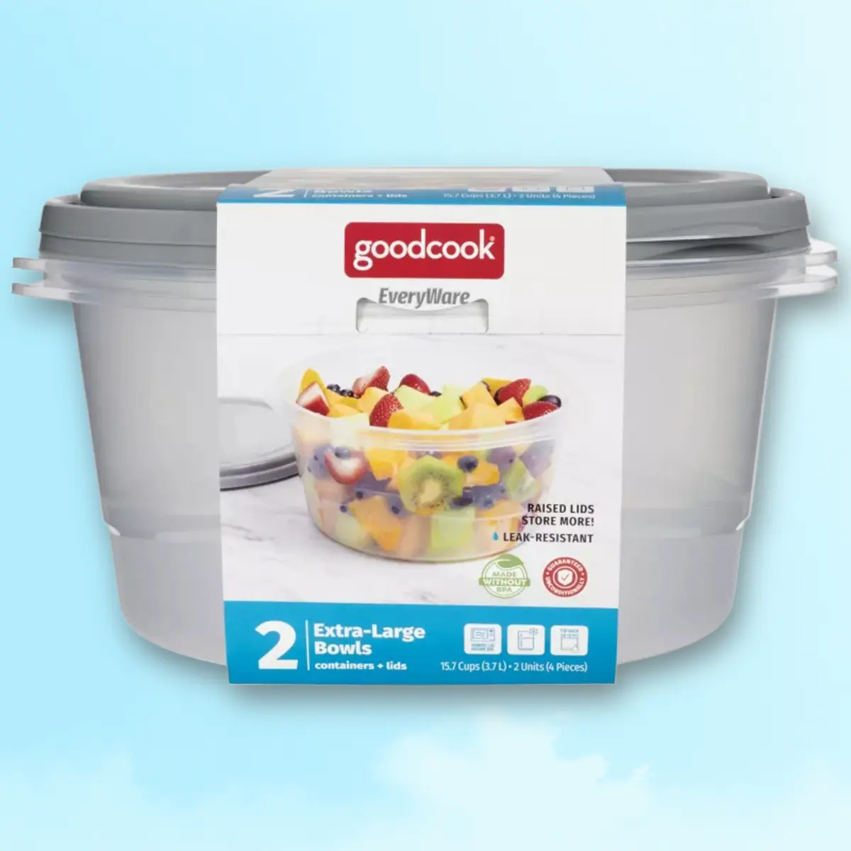 Goodcook 2pk 15.7 Cups Food Storage Container - Airtight, for Meal Prep, 2  Pack - TikTok Shop