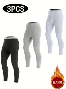 Men's Fashion Three-Piece Thermal Underwear Set, Thin Comfortable Long Pants, Soft Fabric, Plain, Perfect for Cold Weather, Thermal Menswear