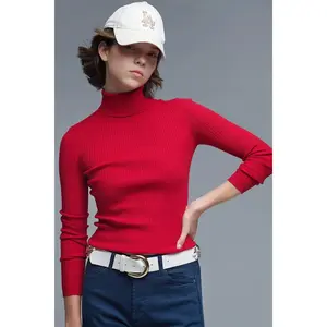 Ruby Ribbed Turtleneck
