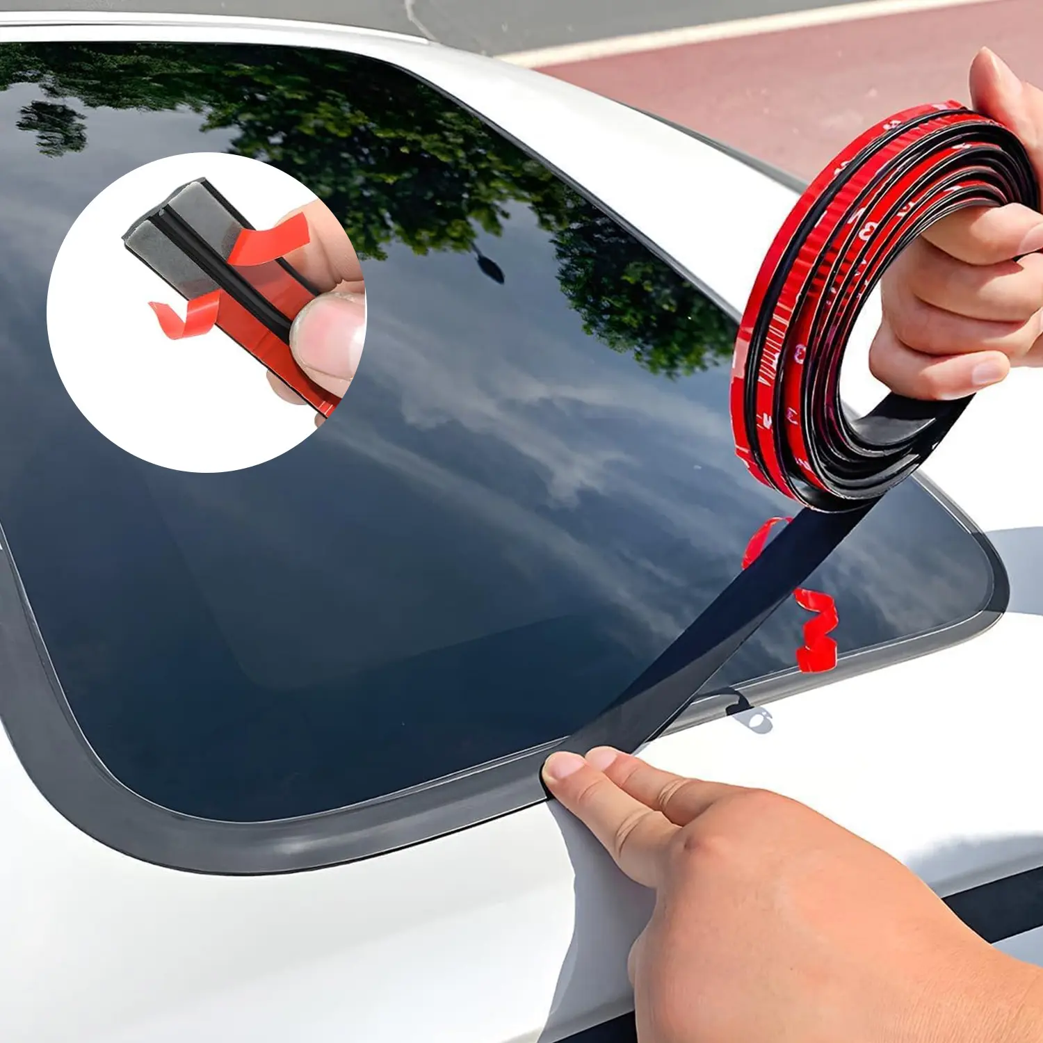19MM Car Windshield Rubber Seal,Car Windshield Seal Strip,Shape Automotive Weather Stripping for Front Rear Windshield,Automotive Door Sealing Strip Sunroof Seal Truck Interior Accessories Vehicle