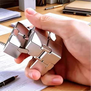 Alloy Infinite Cube Stress Relief Toy for Adults and Kids, Ultra Durable Anxiety Sensory Gift, Fidget Finger Relaxation Tool, Fidget Gadget, Stress Relief Gadgets