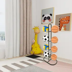 Foldable Assembly Storage Rack, Detachable Football Stand, Carbon Steel Basketball Rack, Vertical Ball Display Shelf, / (8 Layers)