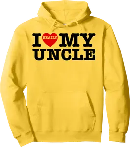 I Love My Uncle I Heart My Uncle For Men Women Nephew Niece Pullover Hoodie - 96B0DJ6ZNZTS