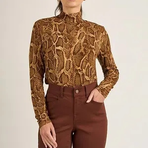 DG2 by Diane Gilman Printed Knit Mock-Neck Top