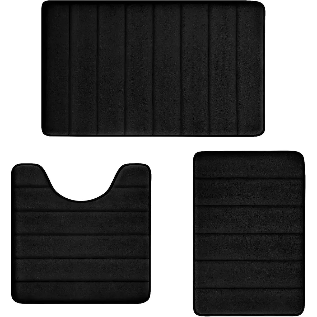 Bathroom Rugs Set Memory Foam Bath Rugs Non-Slip Bath Mat Set 3 Piece,Washable Bathroom Mats,Absorbent Shaggy Rugs Super Soft U-Shaped Toilet Rug,Bahroom Carpets for Bathroom,Tub,Shower