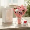 Handmade Crochet Artificial Flower Bouquet with Bag - 1 Bunch Decorative Bouquet Flowers, Textured Charm, Small Space Brightener, Craft Fun, Birthday Decor, Gifts for Women, Girlfriend Gifts