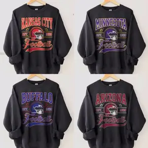 Vintage Black Football Team Sweatshirt, Classic Fan Crewneck Pullover, Retro Sports Graphic Shirt, Unisex Menswear Top