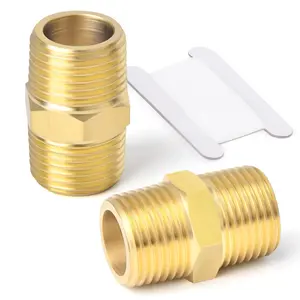 TAISHER Brass Pipe Fitting, Reducer Adapter, Hex Nipple, Male Pipe x Male Pipe