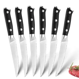 Stainless Steel Steak Knives Set, European Style, Food Grade Gear Design, Bread Knife, Western Dining Cutlery for Men & Women