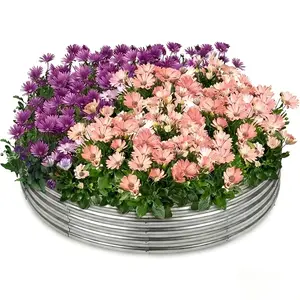 5x5x1ft/4x4x1ft Land Guard Galvanized Raised Garden Bed Kit, Galvanized Planter Raised Garden Boxes Outdoor, Round Large Metal Raised Garden Beds for Vegetables,Boxes