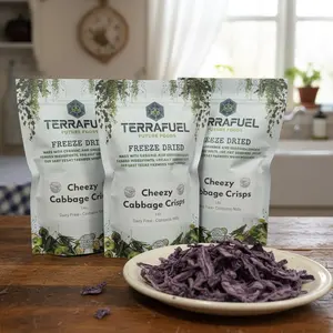 TERRAFUEL Cheezy Cabbage Crisps -  Crunch right out of the bag! Dairy Free