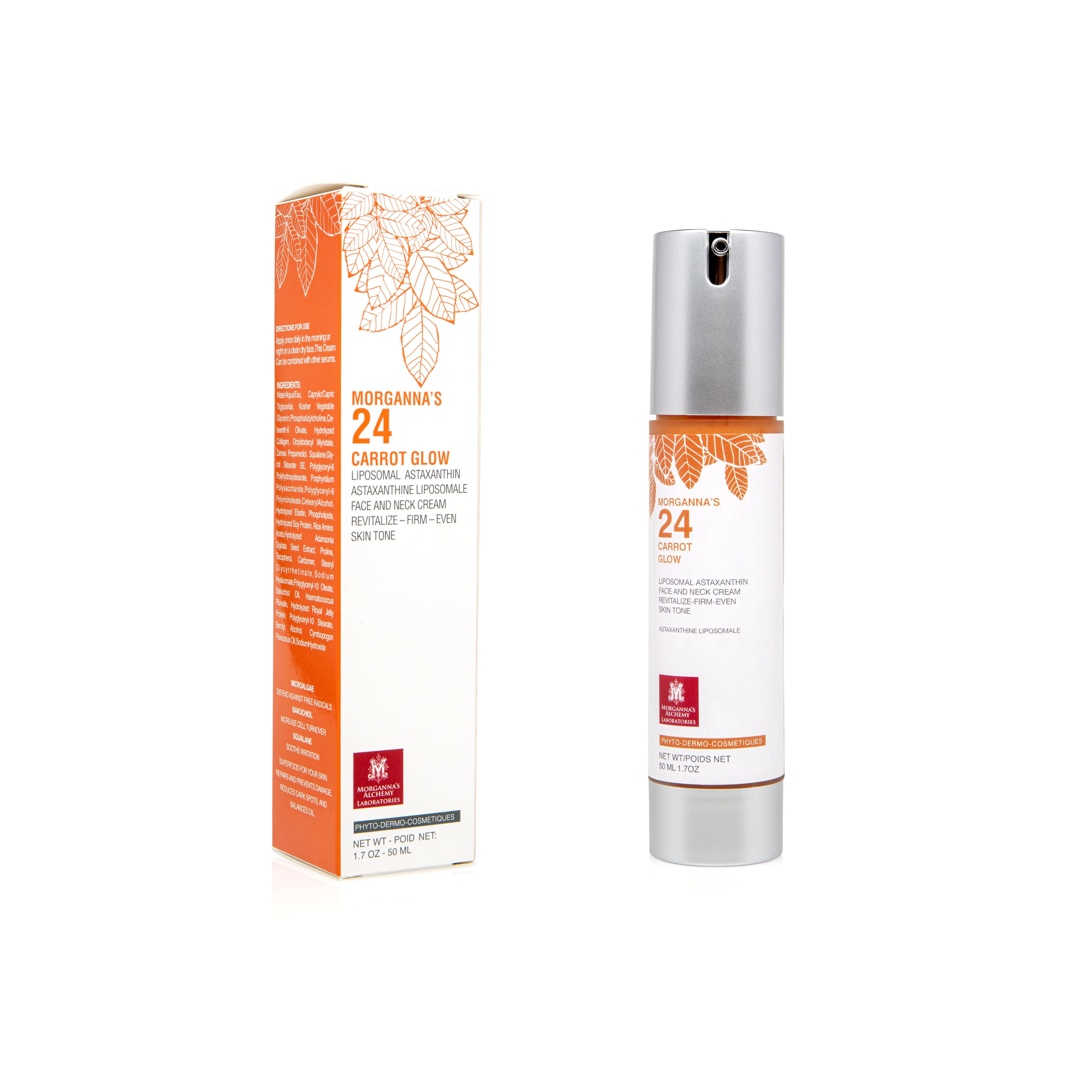 Morganna's 24 Carrot Glow Super Cream - SKIN FIRMING Hydrator with Astaxanthin & Bakuchiol for Sensitive Skin Repair & Moisturizing Oil 1.7 oz