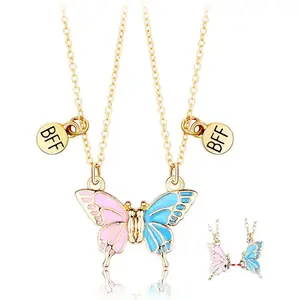 Necklace for 2 Girls:  Butterfly Matching Necklaces for   Birthday, Christmas Gifts for Bff, Bestie