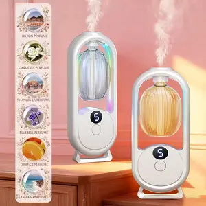 USB Rechargeable Aroma Diffuser with 5 Scents Including Hilton Gardenia Shangri-La Encounter & Ocean Long Lasting Indoor Deodorizer and Purifier for Bathroom and Home Use  rechargeable difuser