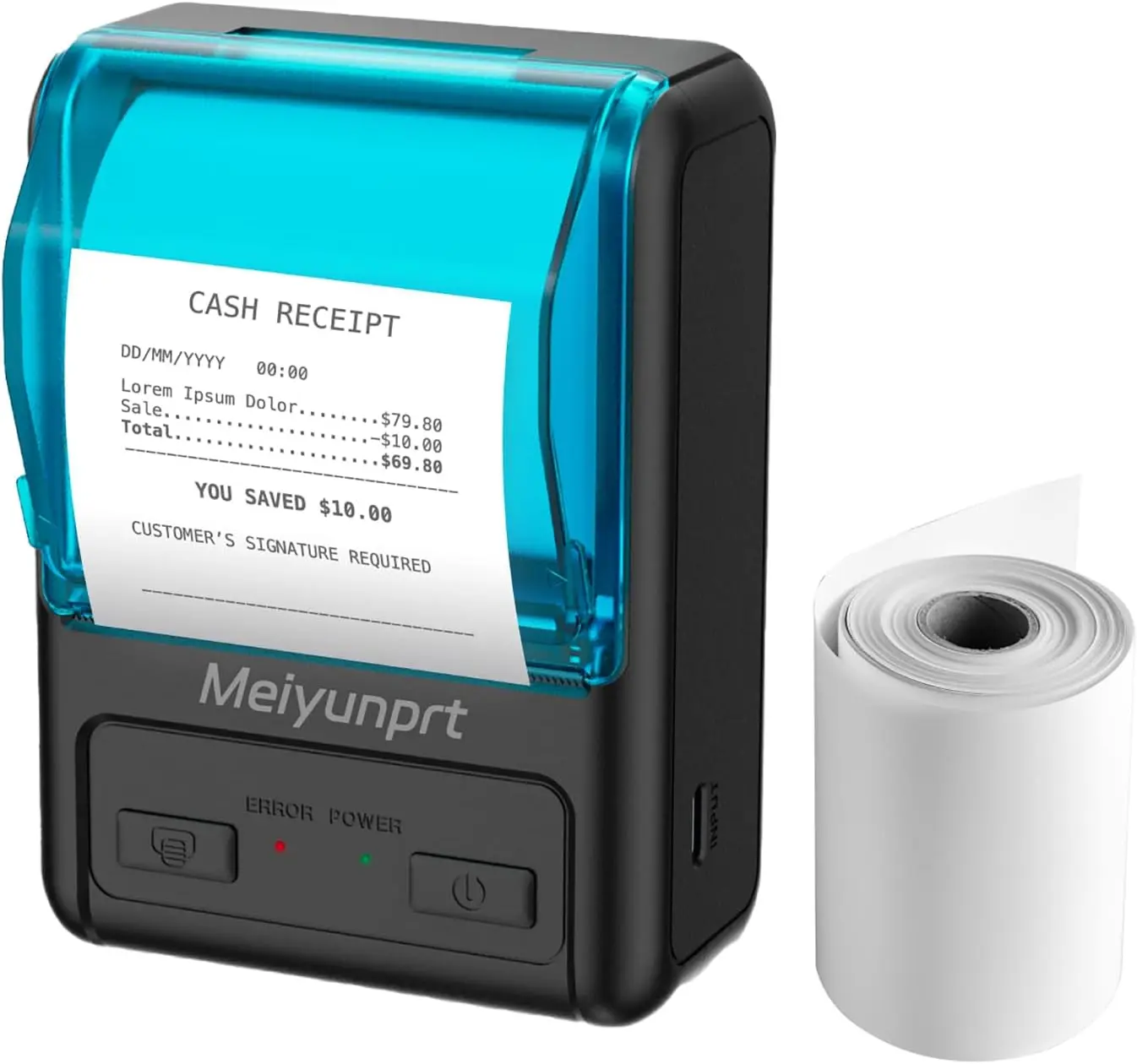 Receipt Printer Bluetooth Portable Thermal POS Printer for Small Business 58mm Wireless Mini Mobile Receipt Printer for Android & Windows