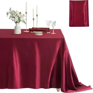 Multi-Color Satin Tablecloth, Wedding Decoration, Birthday Party Decor, Valentine's Day, Christmas, Theme Parties, Home Decor, Overlay Table Cover