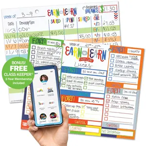 Earn & Learn® Kids' Chore Chart Pad + BONUS App Membership | Money Lessons for Kids Made Fun
