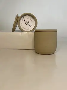 Ann & Minter Coastal Orchid Candle - Summer Collection, 8.5 oz Handmade Concrete Jar with Natural Wick - Fragrance, Decor