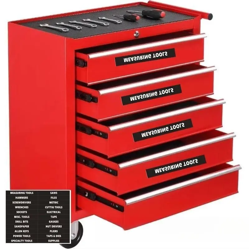 22-Piece Heavy Duty Tool Box Finisher Labeled with 1 Label System - Industrial Strength Tool Box Label, Craftsman Compatible, for Garage, Studio, Workshop, Storage, Studio Finishing, Durable Adhesives, High Quality Adhesives, Drawer