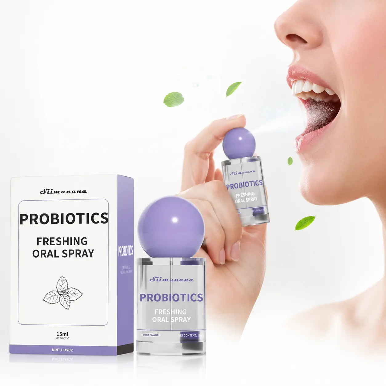 Probiotic Mouth Spray with Oral Probiotics for Long-Lasting Freshness&Oral Care Sugar-Free, Alcohol-Free Formula, Daily Gentle | Oral Spray - Long-Lasting Freshness, Oral Spray for Breath Care, Promotes Oral Health, Convenient Travel-Sized Breath Spray