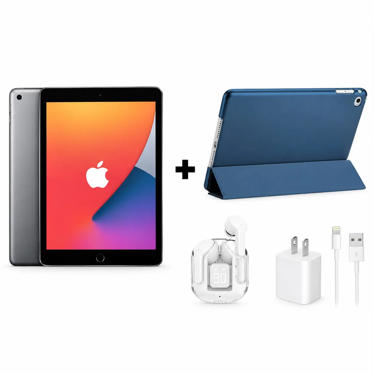 Refurbished iPad 6th Gen 32GB Wi-Fi 9.7" Retina Display Space Gray w/ Case and Earbud Bundle | (Eco-Friendly Condition) 1-Year Warranty