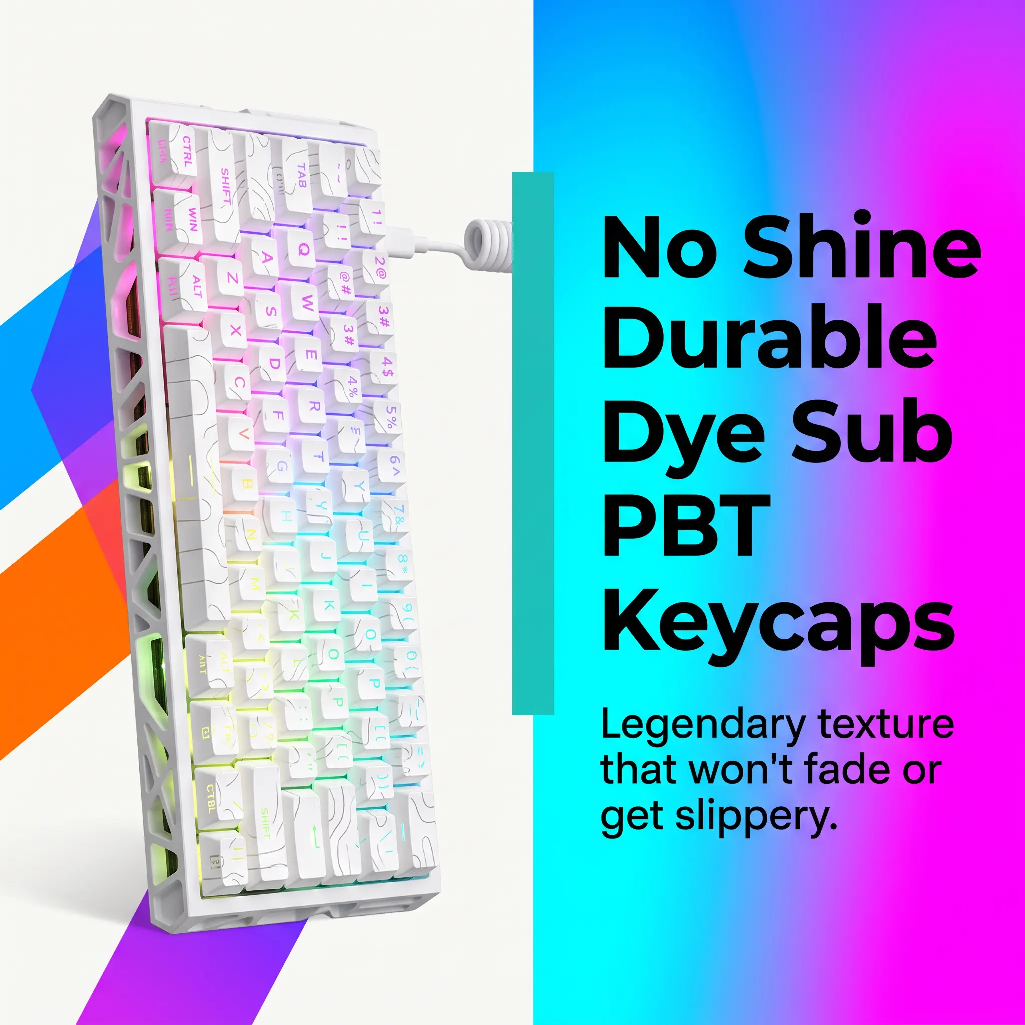 Minimalist 60% Hot Swappable Mechanical Gaming Keyboard - 61-Key Pure White Wired Keyboard for Laptop/PC Gaming, Office Use