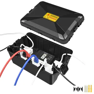 Large Outdoor Electrical Box (12.5 x 8.5 x 5 inch), IP54 Waterproof Extension Cord Cover,Weatherproof Connection Box for Power Strip, Plug, Socket, Timer, Holiday Light Decoration, Black